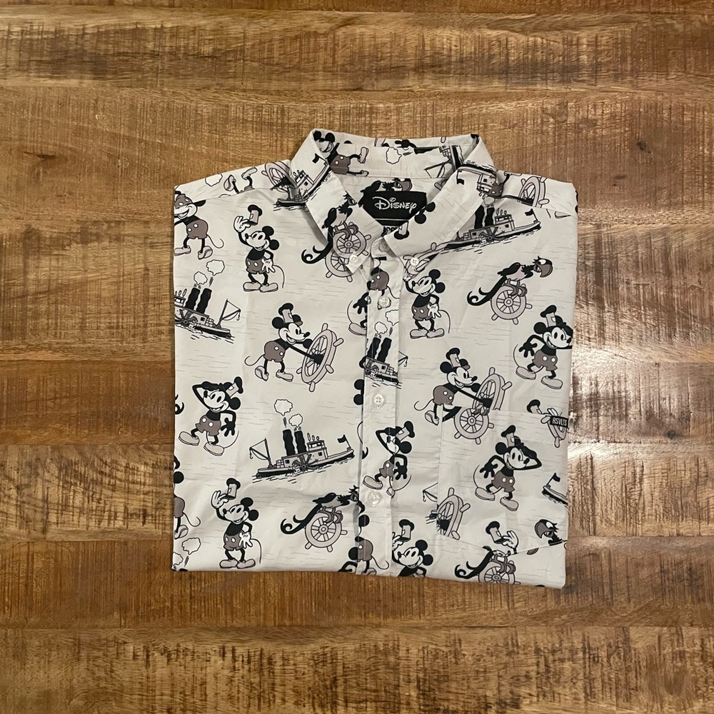 RSVLTS Disney ‘Steamboat Willie’ Mickey Mouse Button Up Shirt